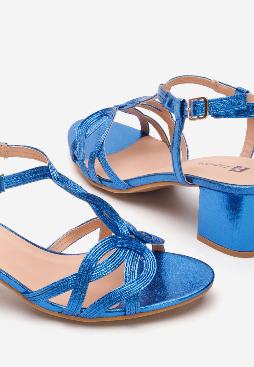 Πέδιλα με χοντρο τακουνι Siltia μπλε