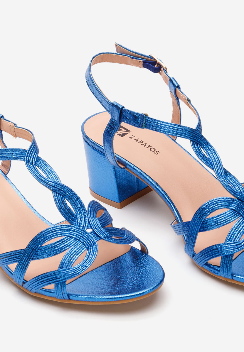 Πέδιλα με χοντρο τακουνι Siltia μπλε