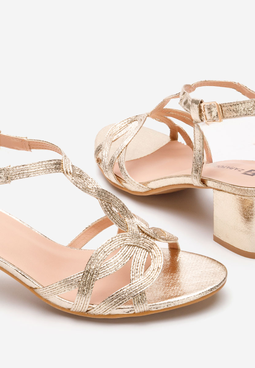 Πέδιλα με χοντρο τακουνι Siltia χρυσα