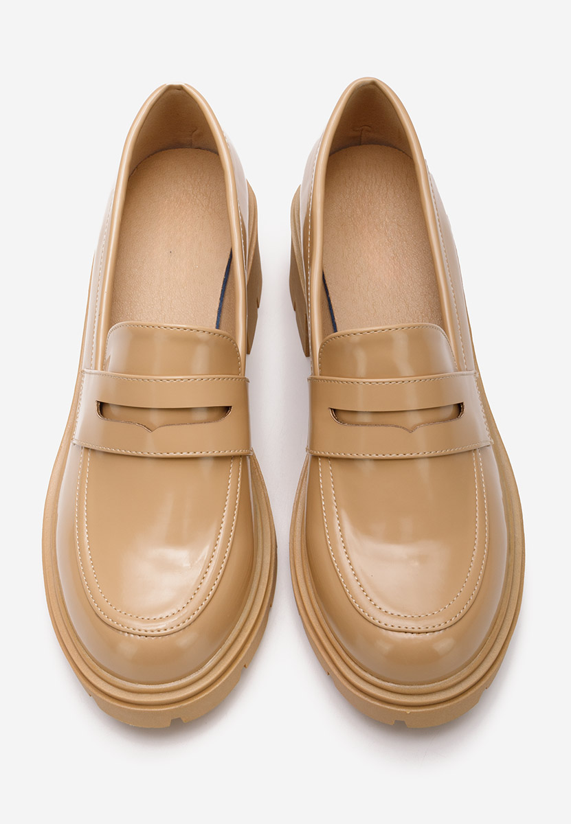 Loafers γυναικεια με τακουνι Naera V3 μπεζ