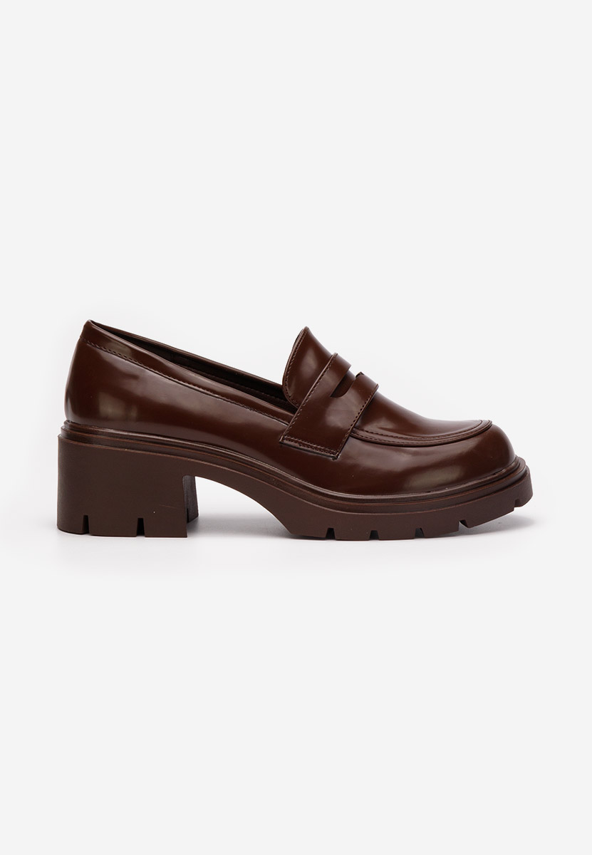 Loafers γυναικεια με τακουνι Naera V3 καφε