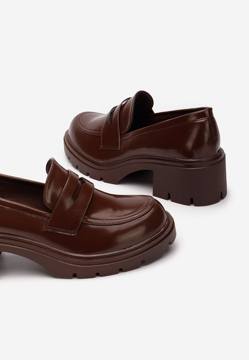 Loafers γυναικεια με τακουνι Naera V3 καφε