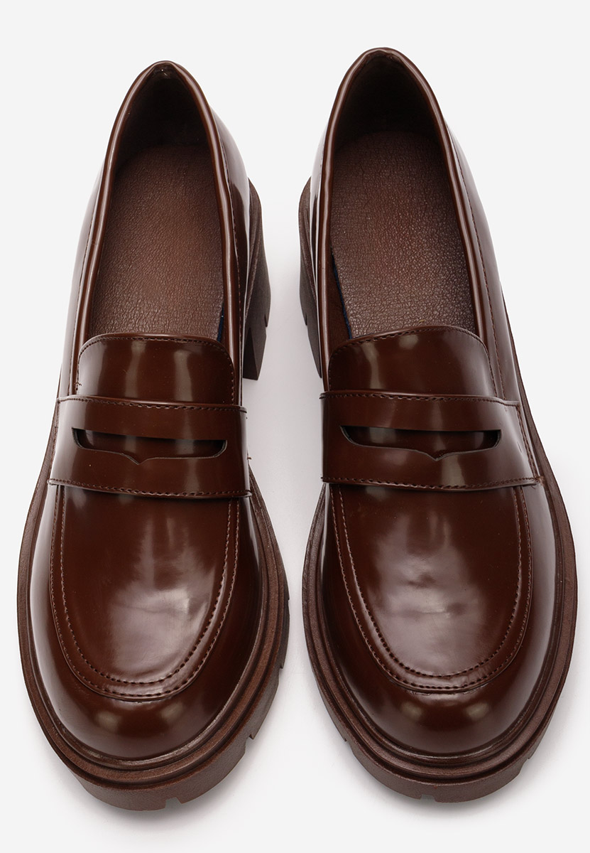 Loafers γυναικεια με τακουνι Naera V3 καφε