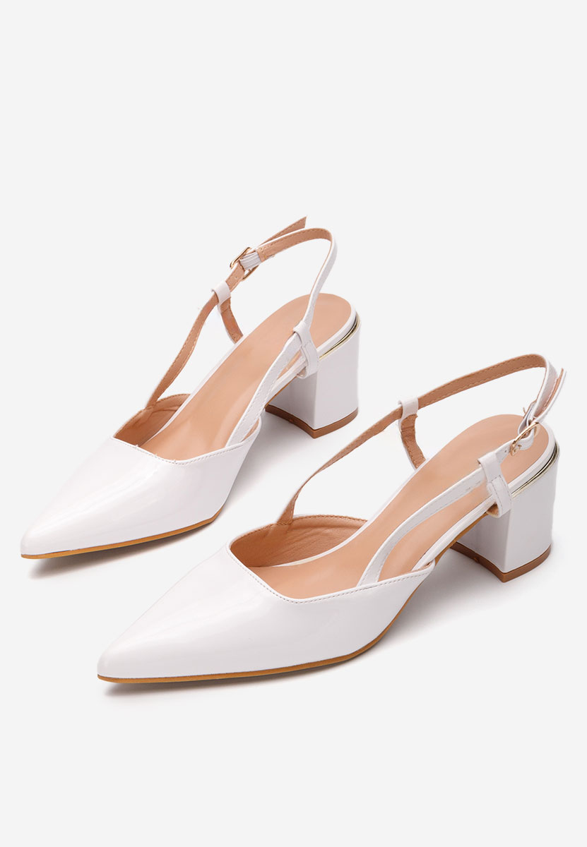 Γόβες slingback Marla λευκά