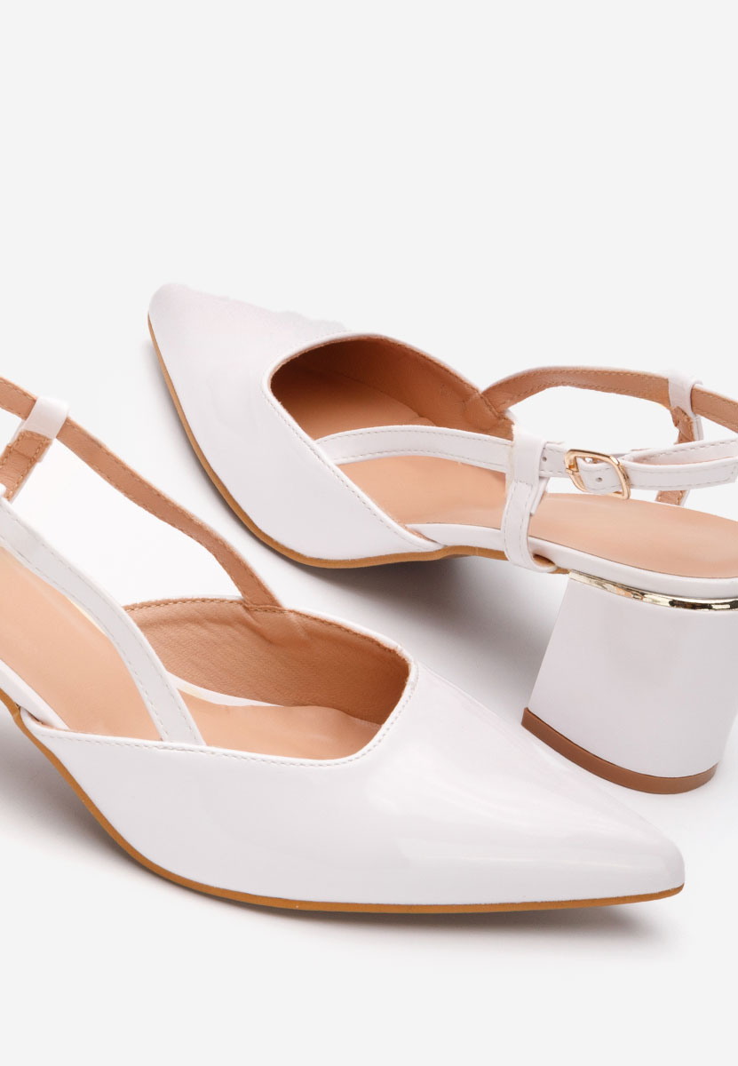 Γόβες slingback Marla λευκά