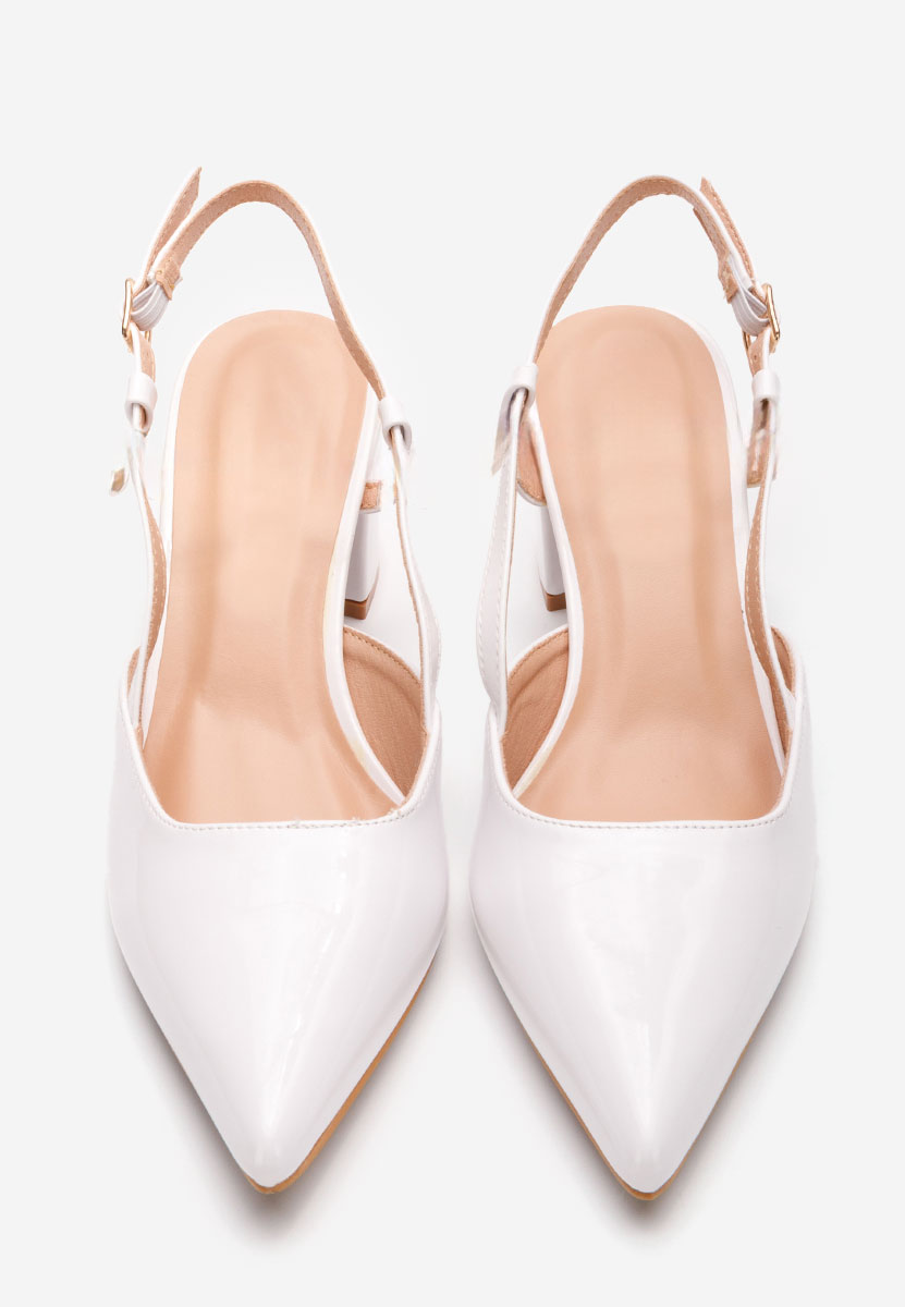 Γόβες slingback Marla λευκά