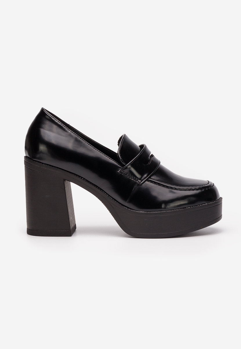 Loafers γυναικεια με τακουνι Meilani μαύρα