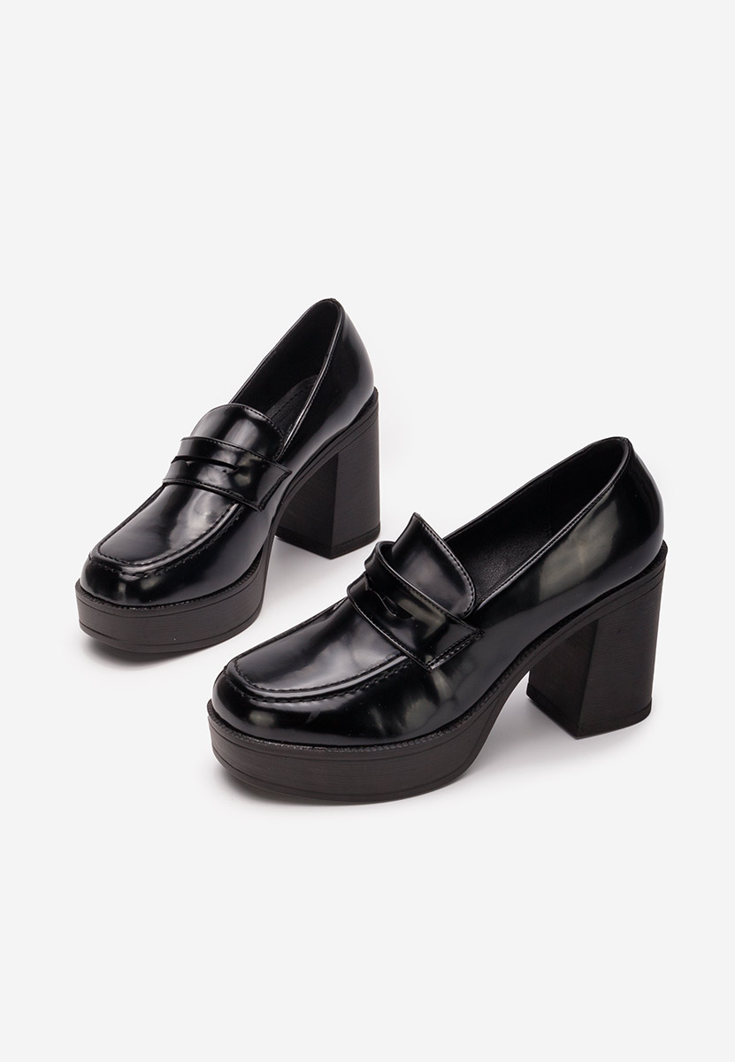 Loafers γυναικεια με τακουνι Meilani μαύρα