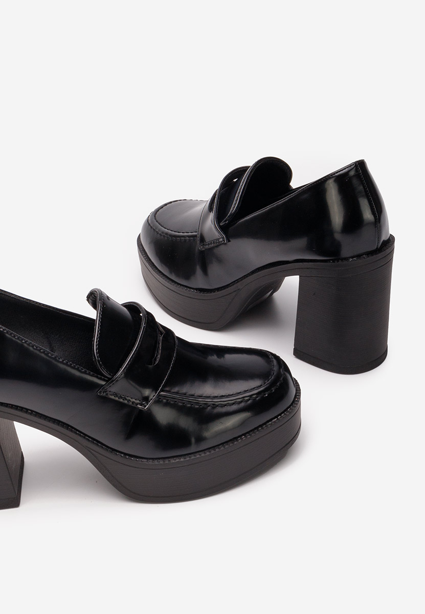 Loafers γυναικεια με τακουνι Meilani μαύρα