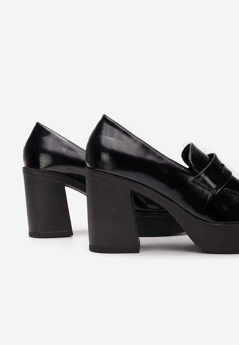 Loafers γυναικεια με τακουνι Meilani μαύρα