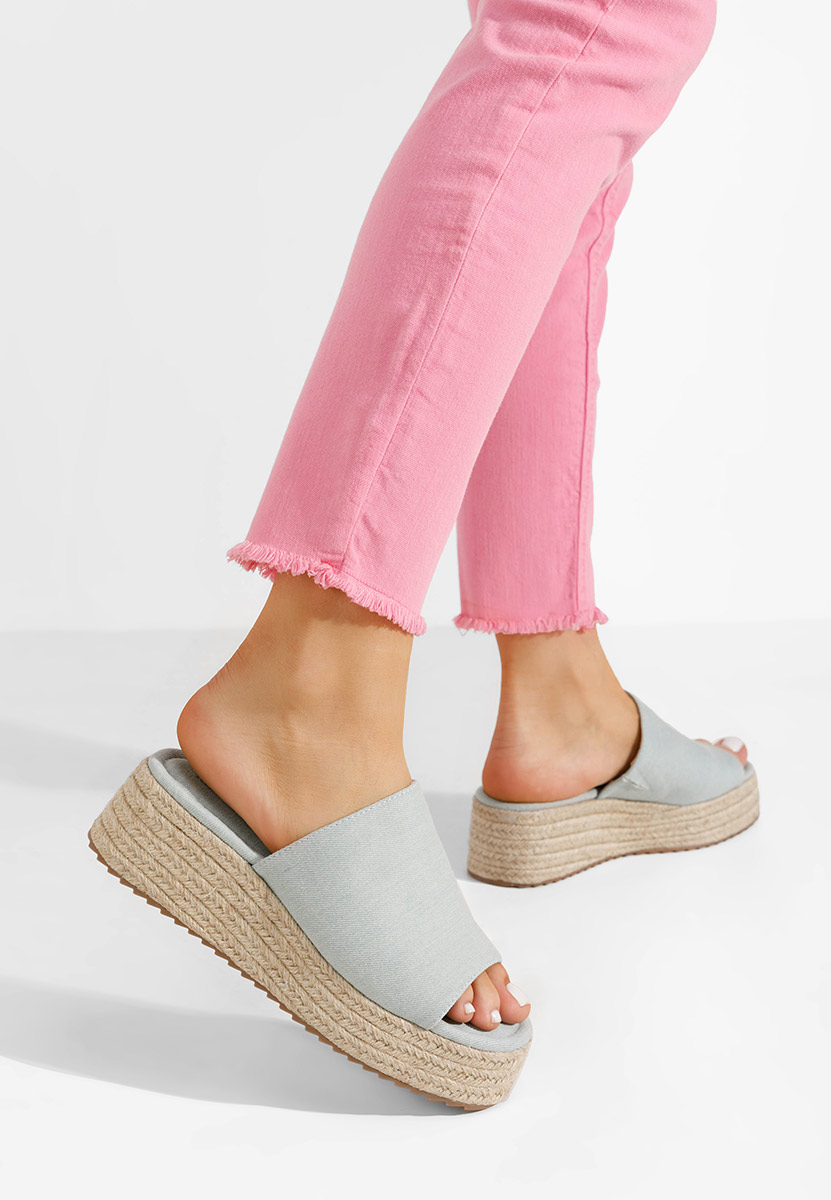 Παντόφλες με πλατφόρμα Sitema Γαλάζιο