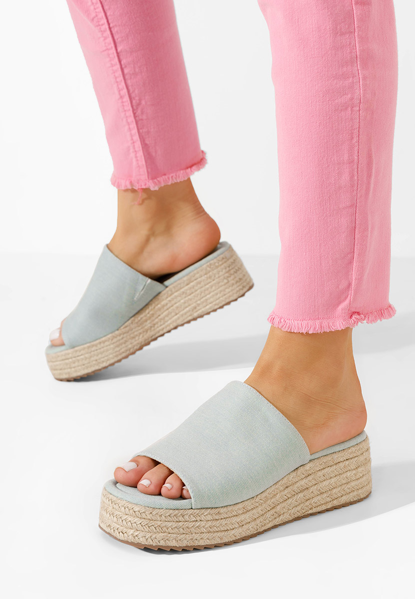 Παντόφλες με πλατφόρμα Sitema Γαλάζιο