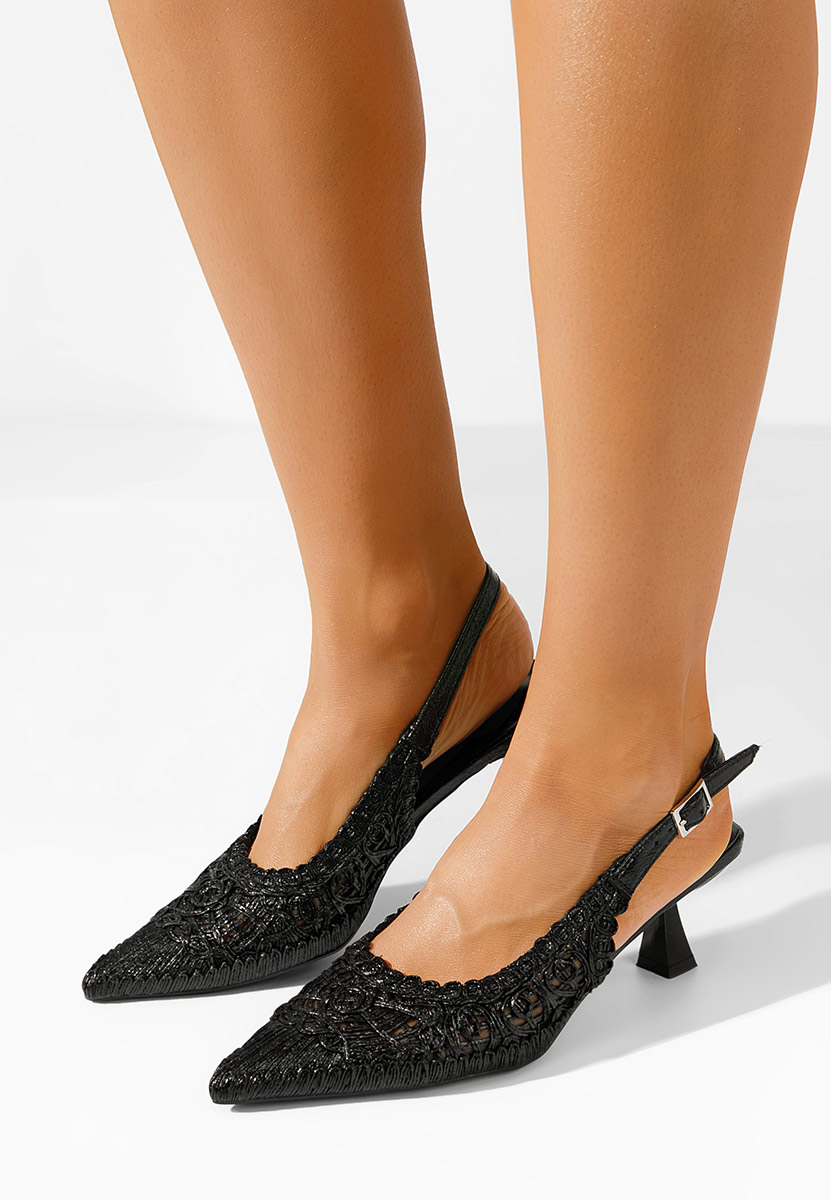 Γόβες slingback Alisiana μαύρα