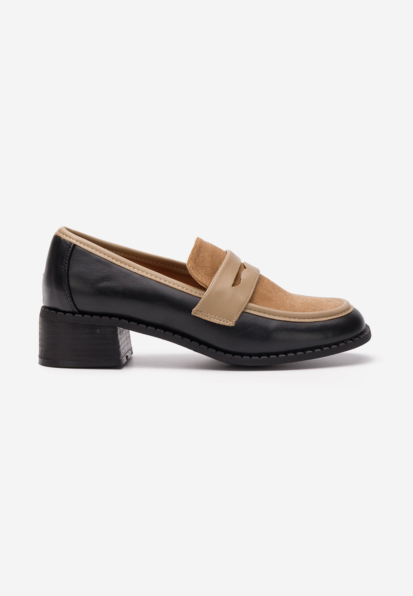 Loafers γυναικεια με τακουνι Bruna μαύρα