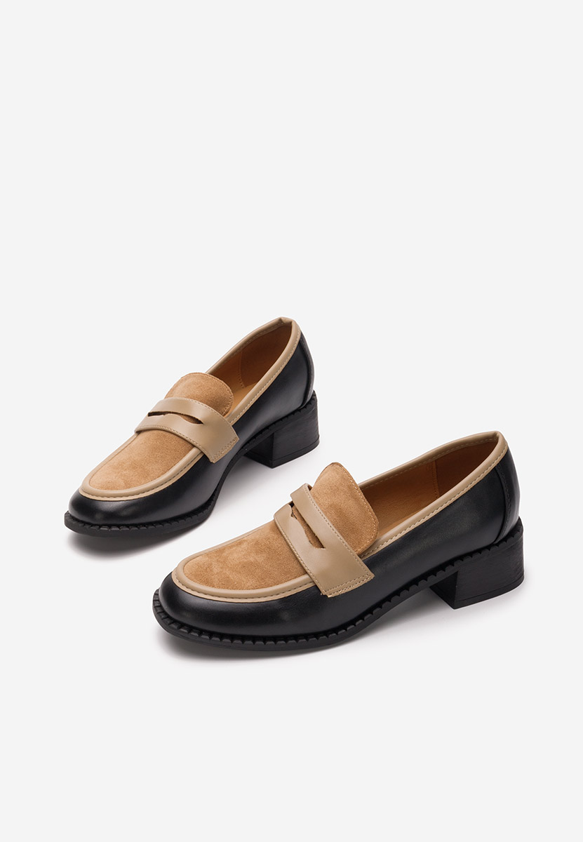 Loafers γυναικεια με τακουνι Bruna μαύρα