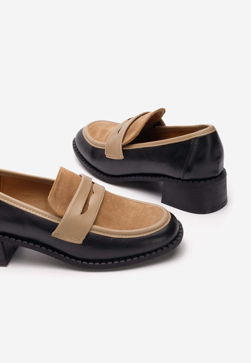 Loafers γυναικεια με τακουνι Bruna μαύρα