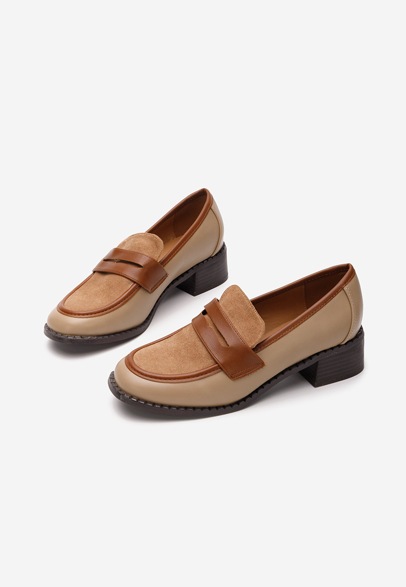 Loafers γυναικεια με τακουνι Bruna χακι