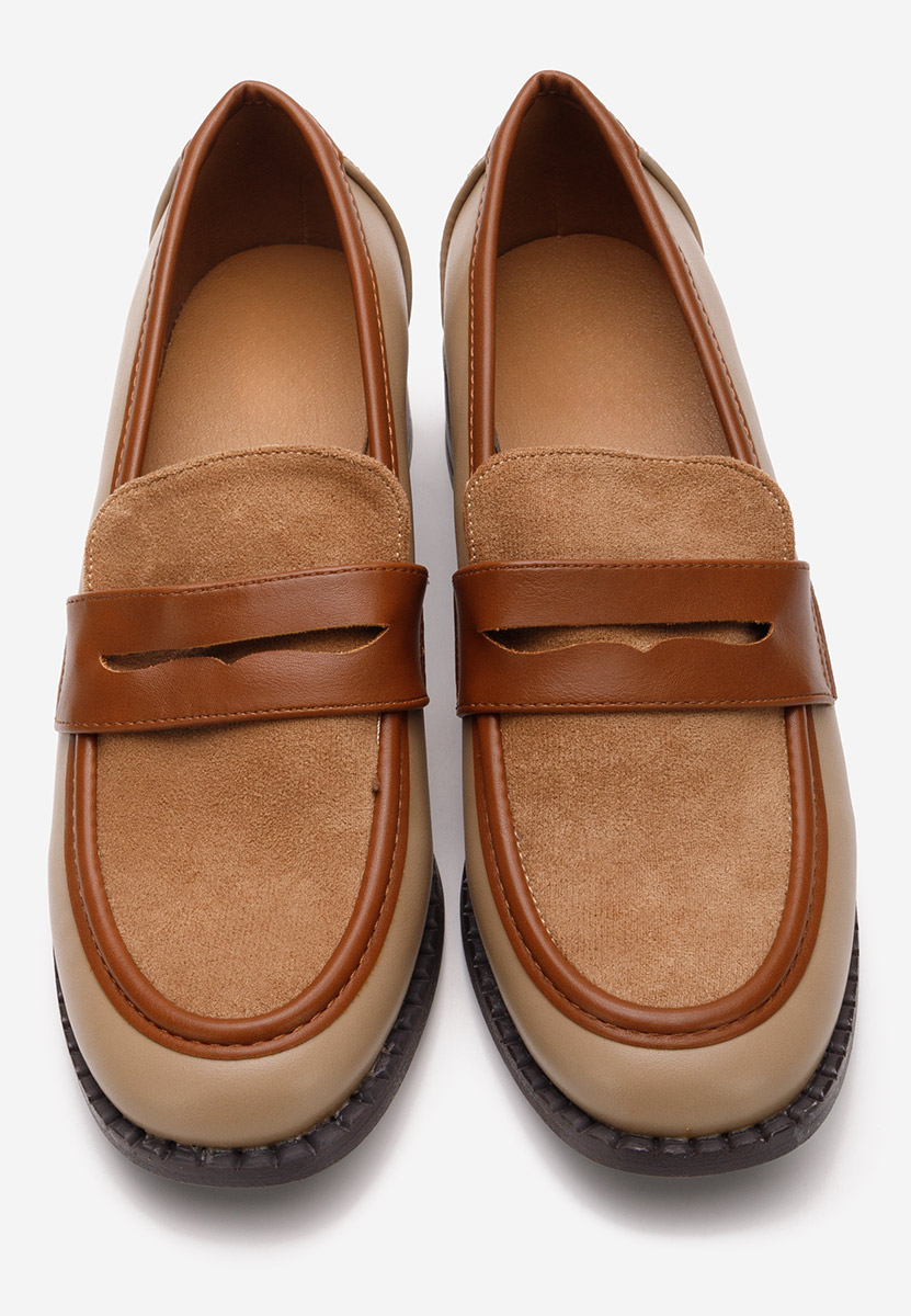 Loafers γυναικεια με τακουνι Bruna χακι