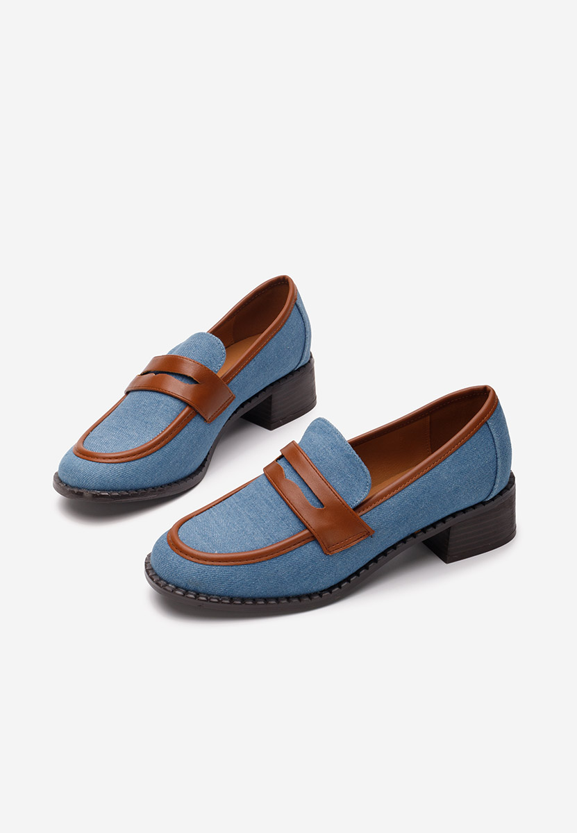 Loafers γυναικεια με τακουνι Bruna μπλε