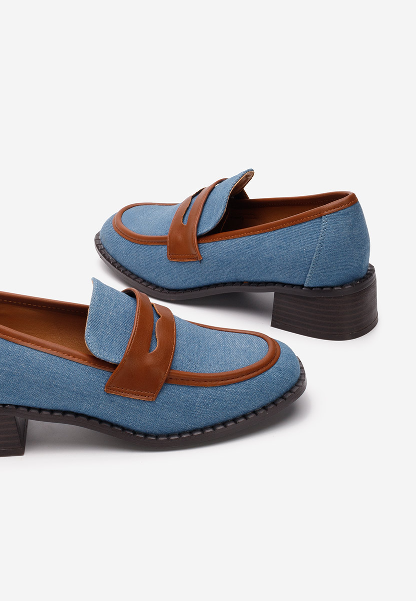 Loafers γυναικεια με τακουνι Bruna μπλε