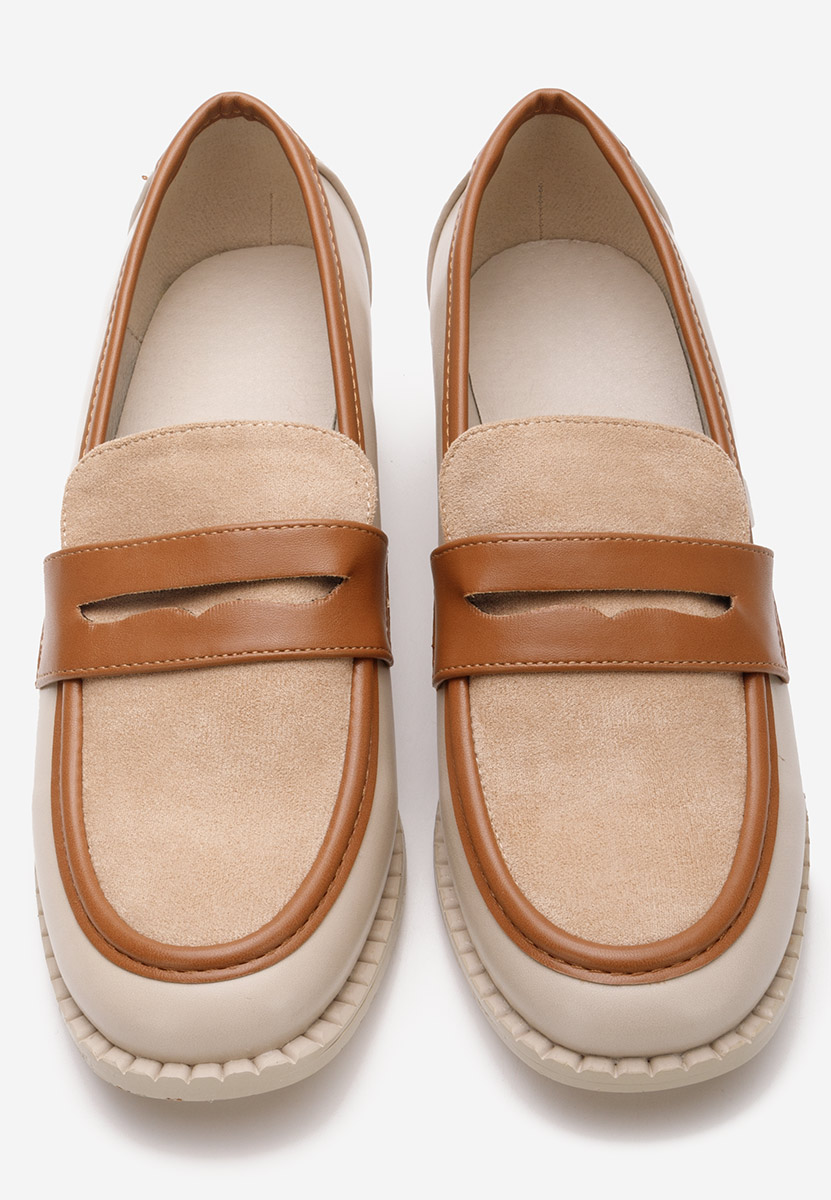 Loafers γυναικεια με τακουνι Bruna μπεζ