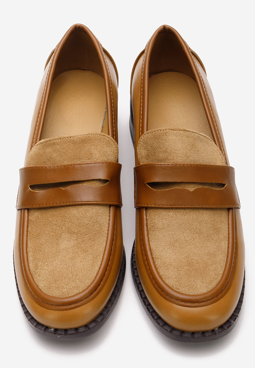 Loafers γυναικεια με τακουνι Bruna ταμπά