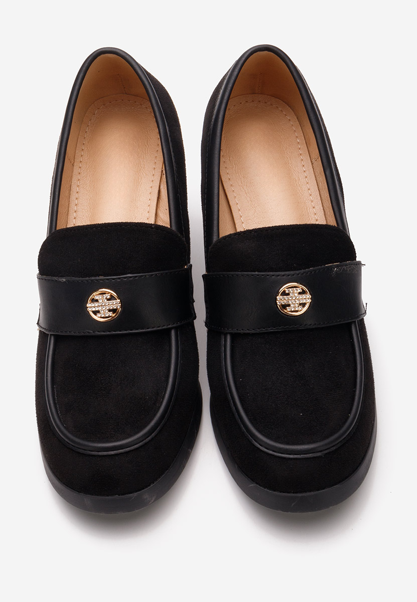 Loafers γυναικεια με τακουνι Jonsia V2 μαύρα