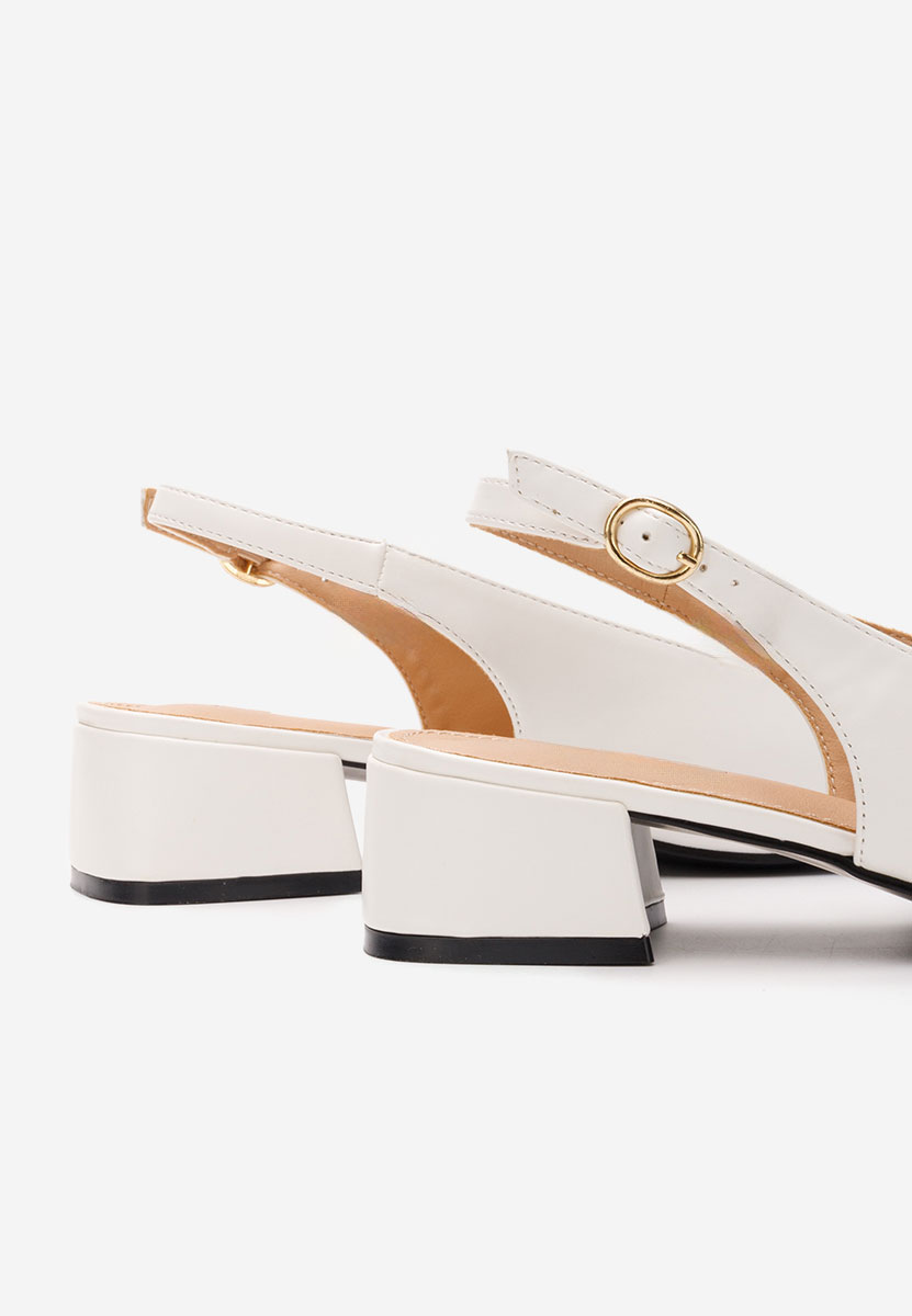 Γόβες slingback Charissa λευκά