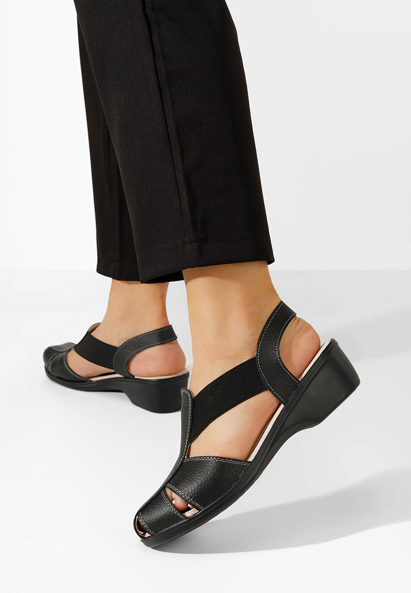 γυναικεια πεδιλα με χαμηλο τακουνι Melona V4 Μαύρα