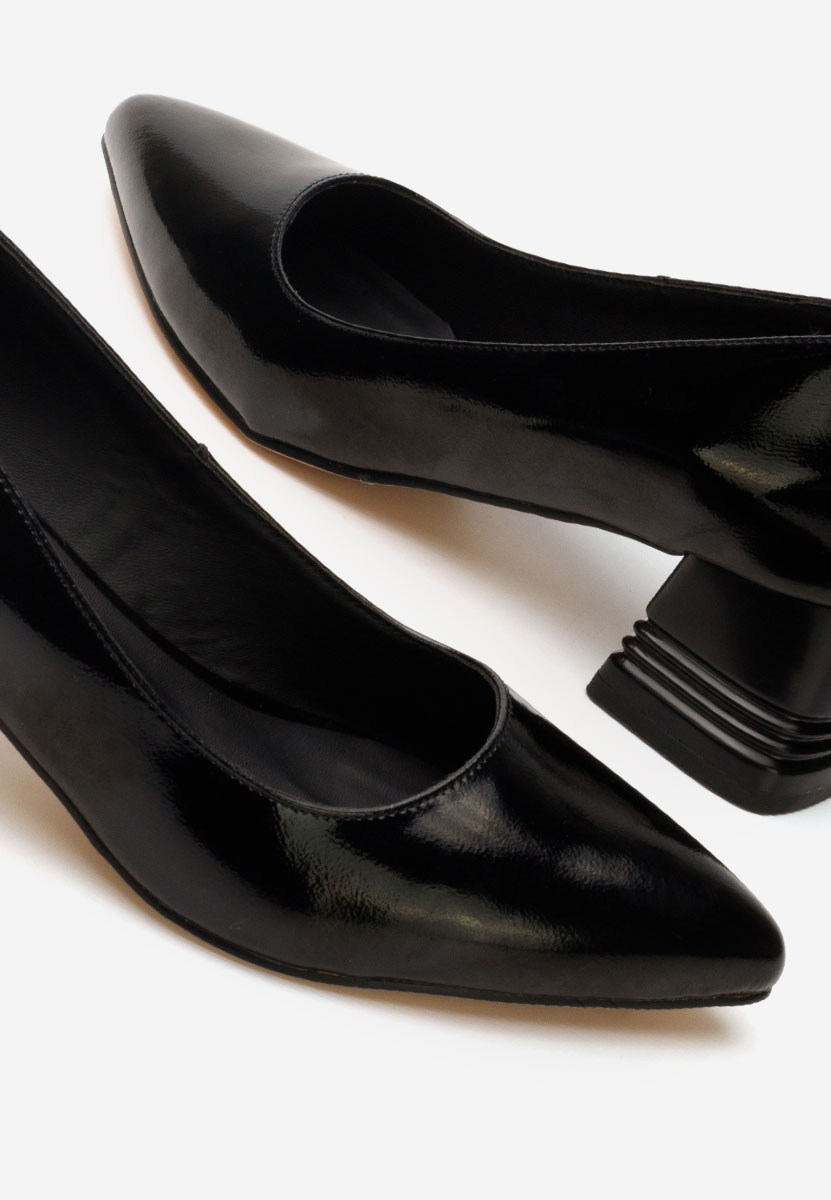 Γόβες με χοντρό τακούνι Fadicia μαύρα