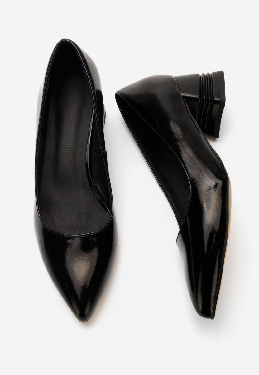 Γόβες με χοντρό τακούνι Fadicia μαύρα