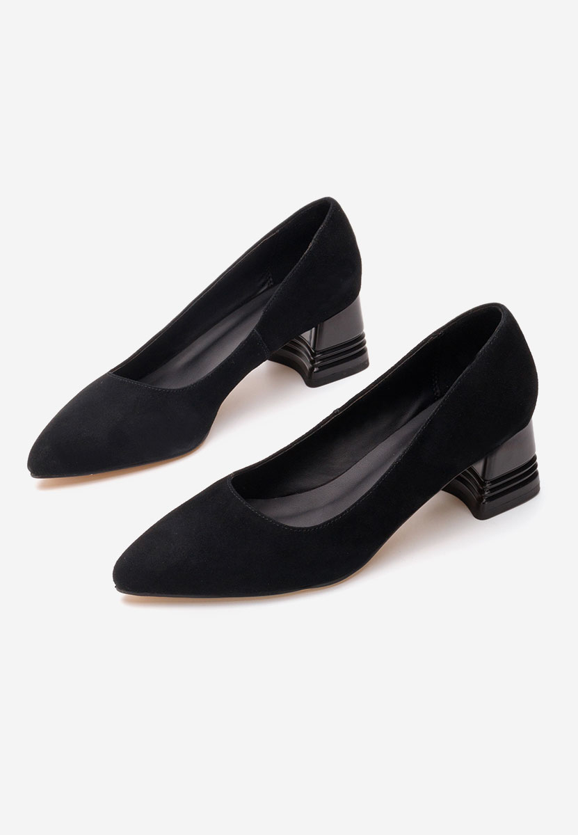 Γόβες με χοντρό τακούνι Fadicia V2 μαύρα