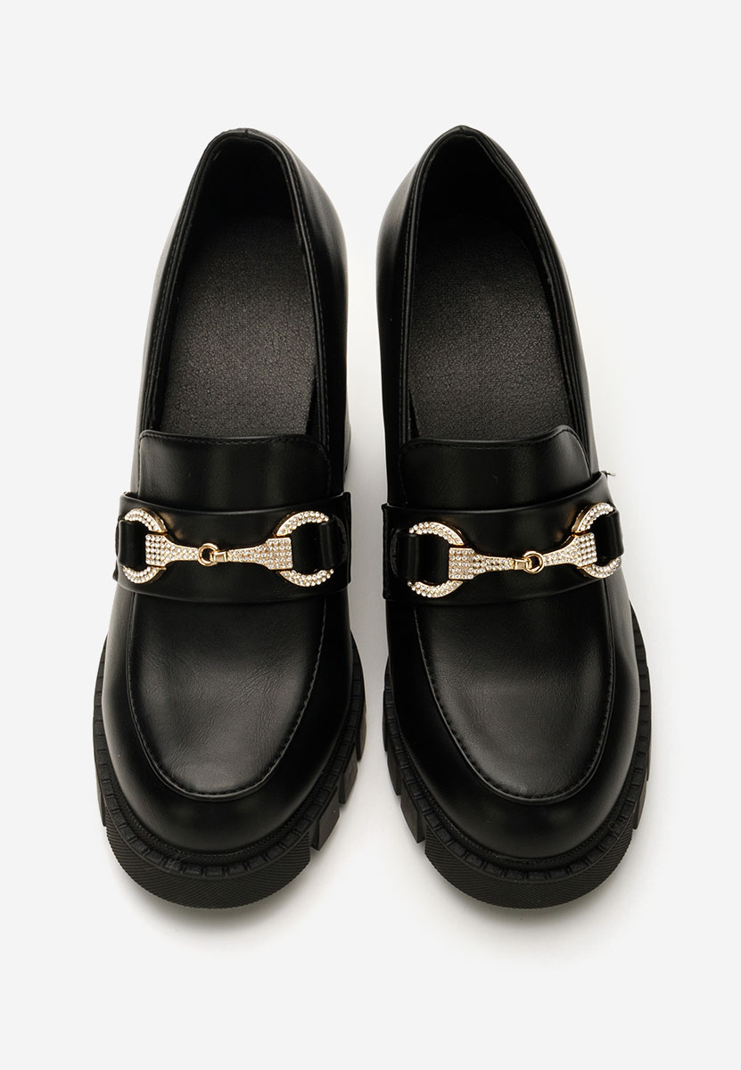 Loafers με τακουνι Reena μαύρα