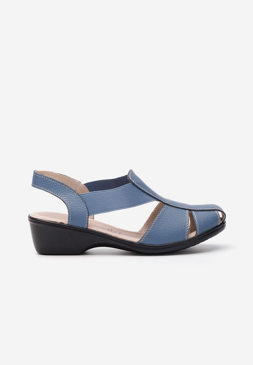 γυναικεια πεδιλα με χαμηλο τακουνι Melona V4 μπλε