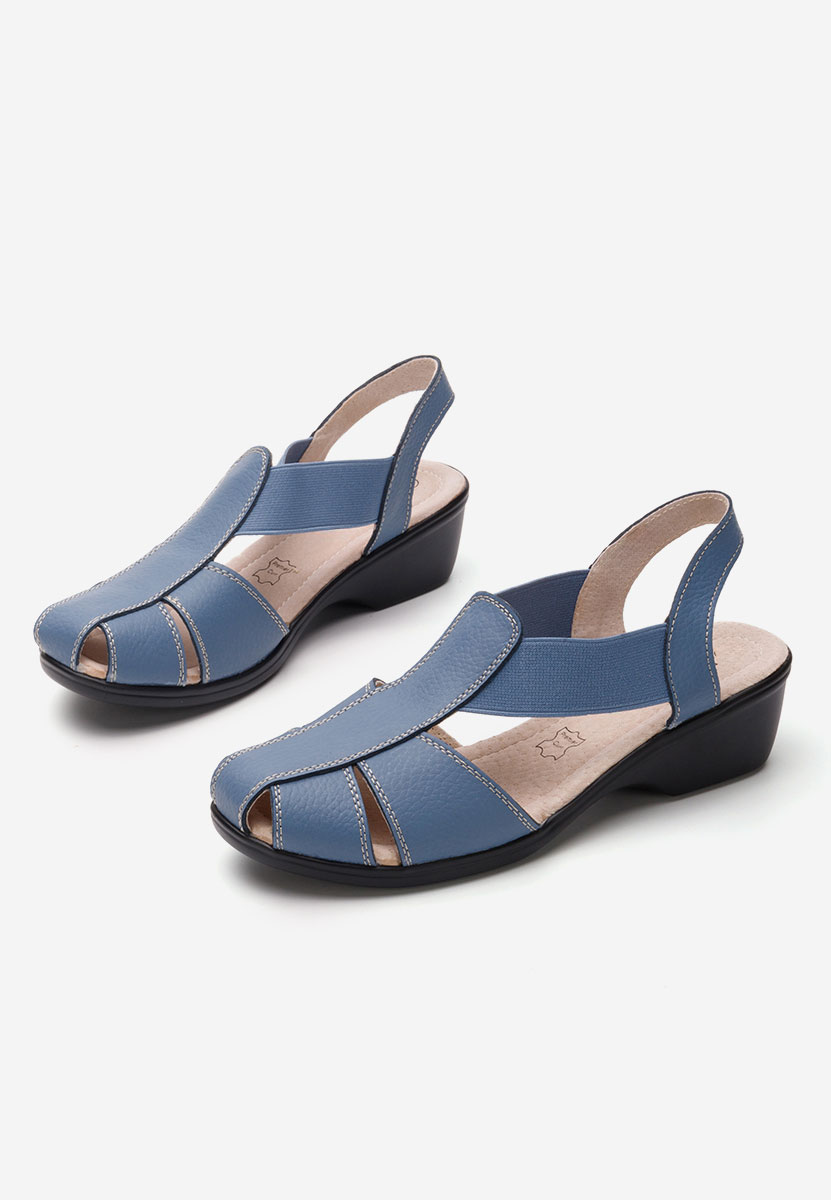 γυναικεια πεδιλα με χαμηλο τακουνι Melona V4 μπλε