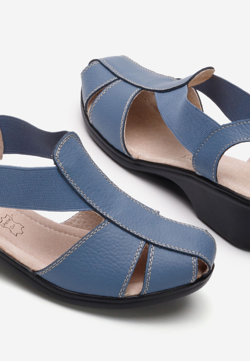 γυναικεια πεδιλα με χαμηλο τακουνι Melona V4 μπλε