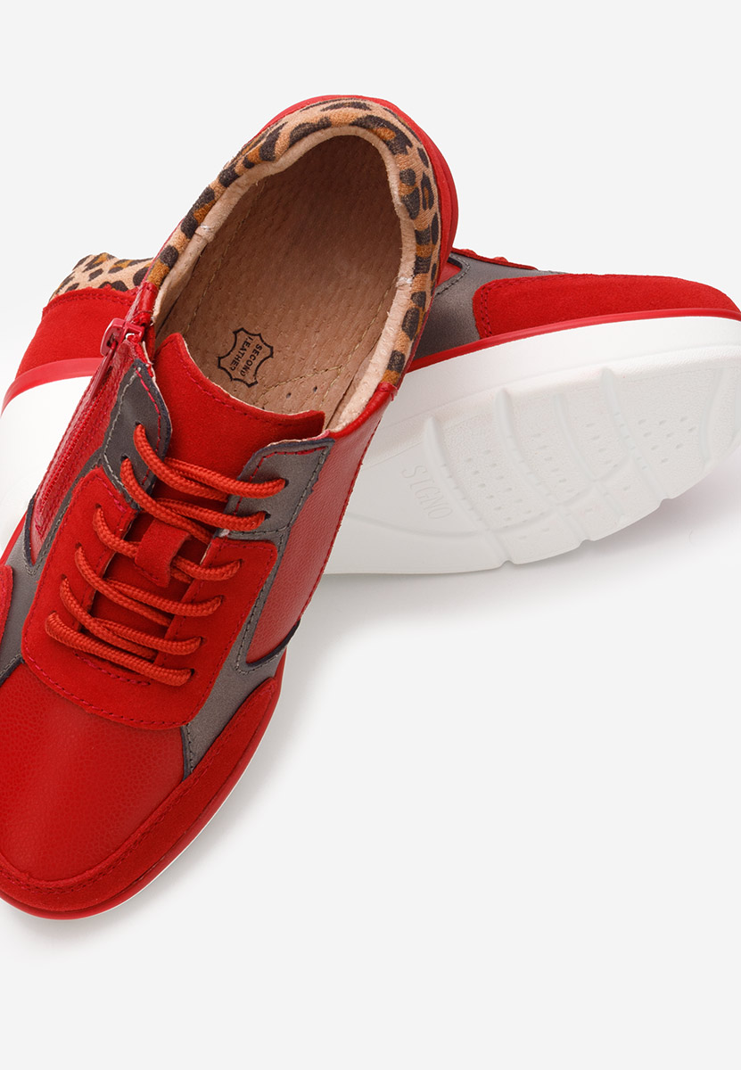 Sneakers γυναικεια δερματινα Imari κοκκινο