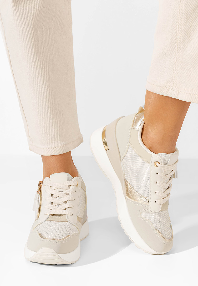 Sneakers με πλατφόρμα Zenna μπεζ