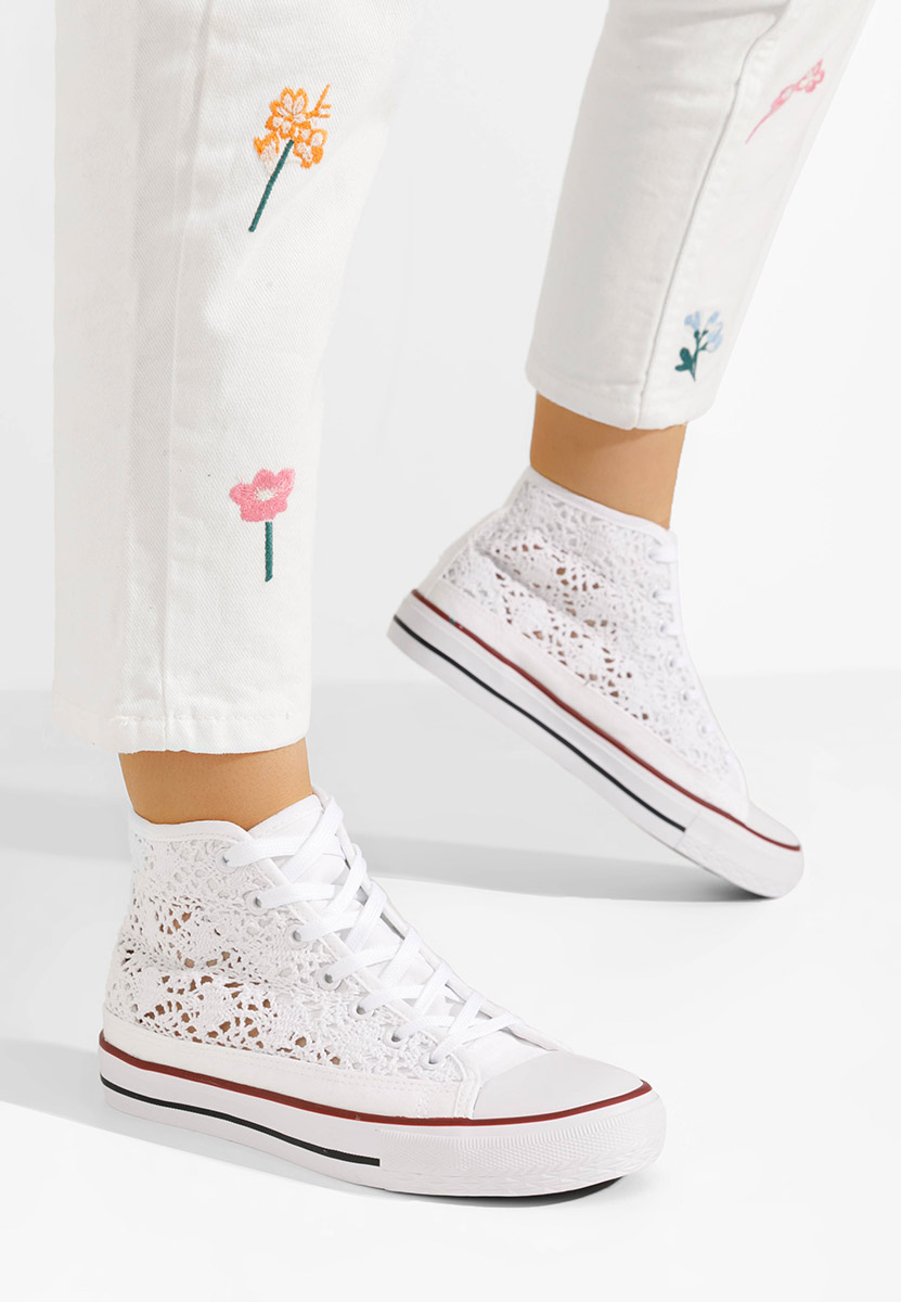 Γυναικεία sneakers αστραγάλο Miyana V2 λευκά