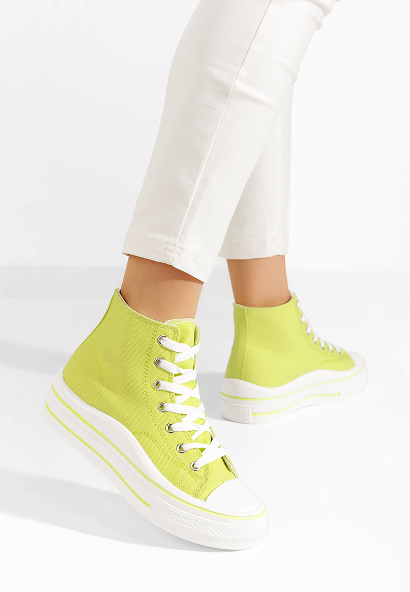 Γυναικεία sneakers αστραγάλο Hanya λεμονι