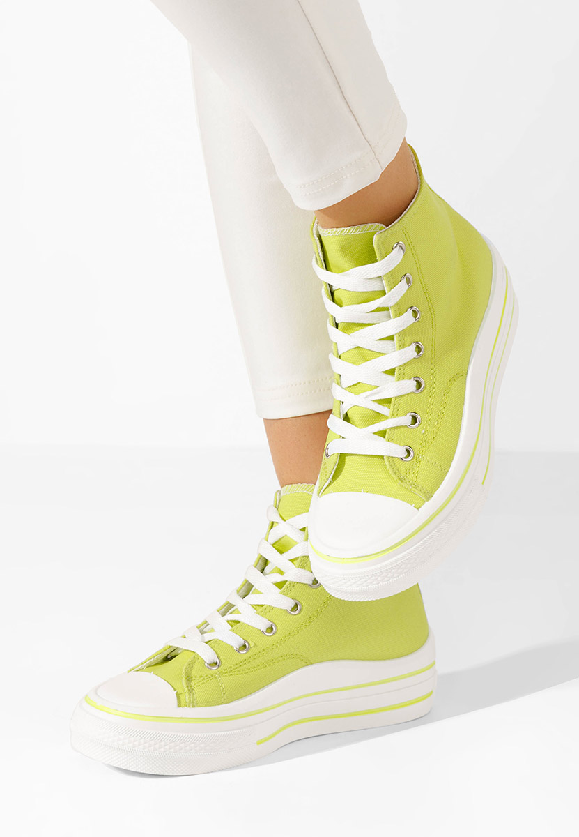 Γυναικεία sneakers αστραγάλο Hanya λεμονι