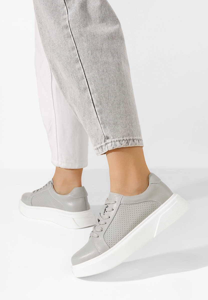 Sneakers γυναικεια δερματινα Jenina γκρι