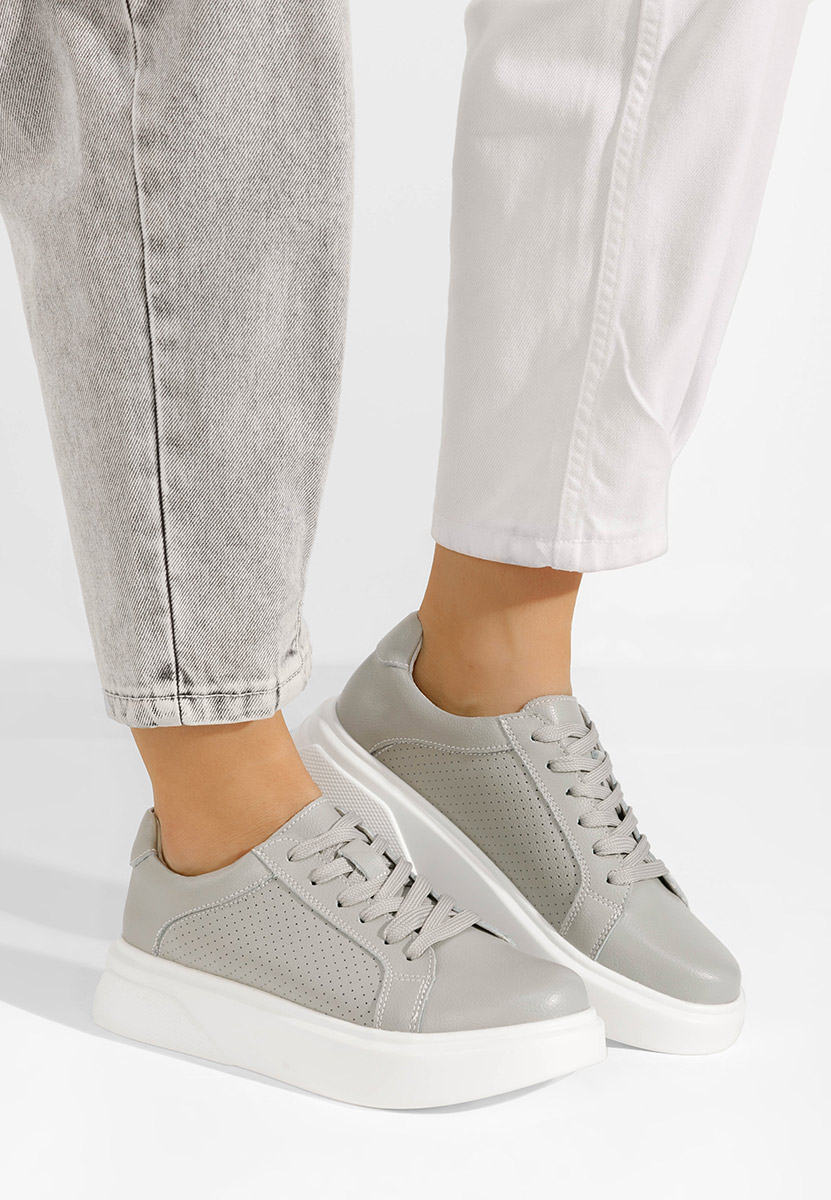 Sneakers γυναικεια δερματινα Jenina γκρι