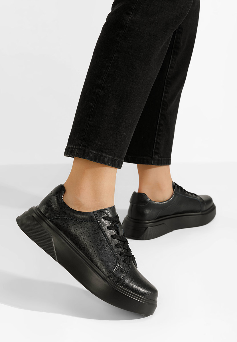Sneakers γυναικεια δερματινα Jenina μαύρα