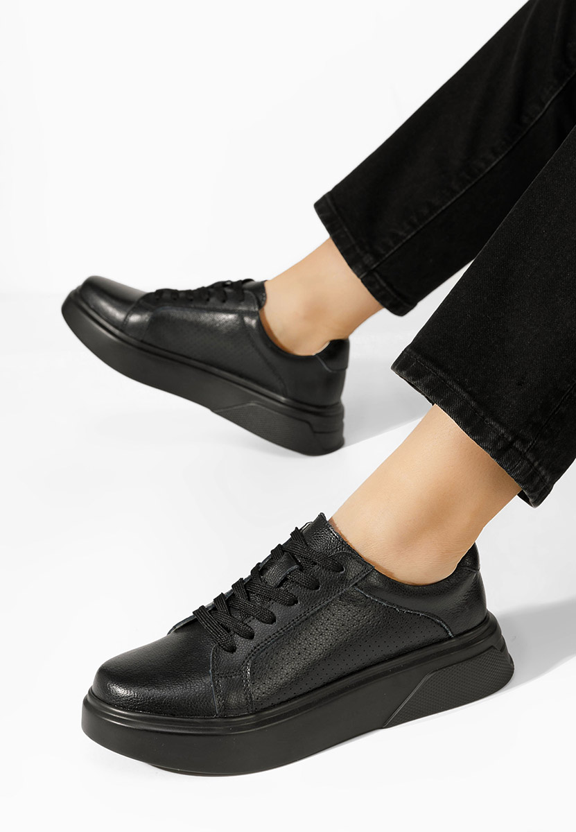 Sneakers γυναικεια δερματινα Jenina μαύρα