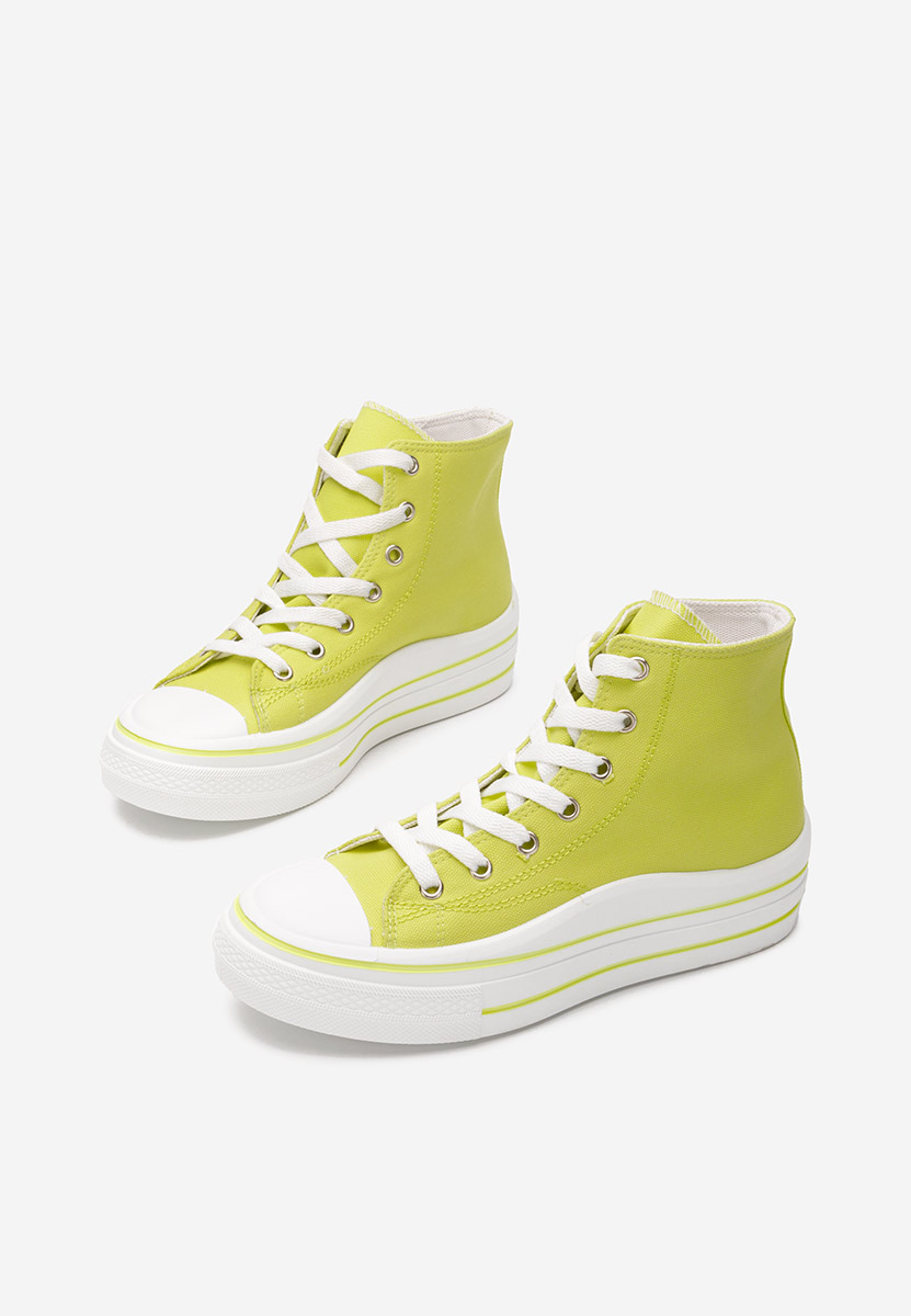 Γυναικεία sneakers αστραγάλο Hanya λεμονι