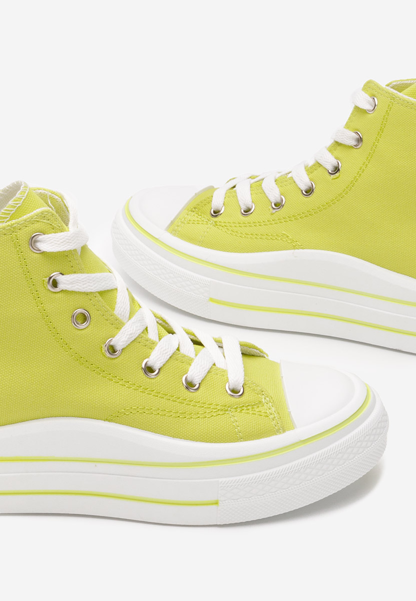 Γυναικεία sneakers αστραγάλο Hanya λεμονι