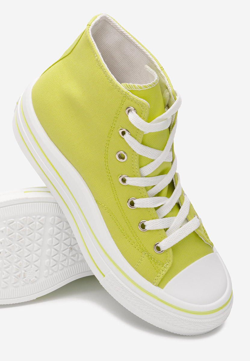 Γυναικεία sneakers αστραγάλο Hanya λεμονι