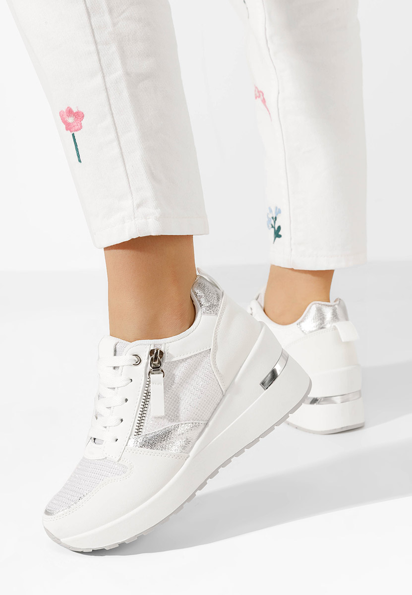 Sneakers με πλατφόρμα Zenna λευκά