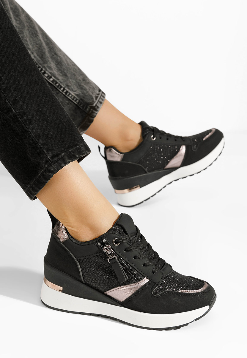 Sneakers με πλατφόρμα Zenna μαύρα